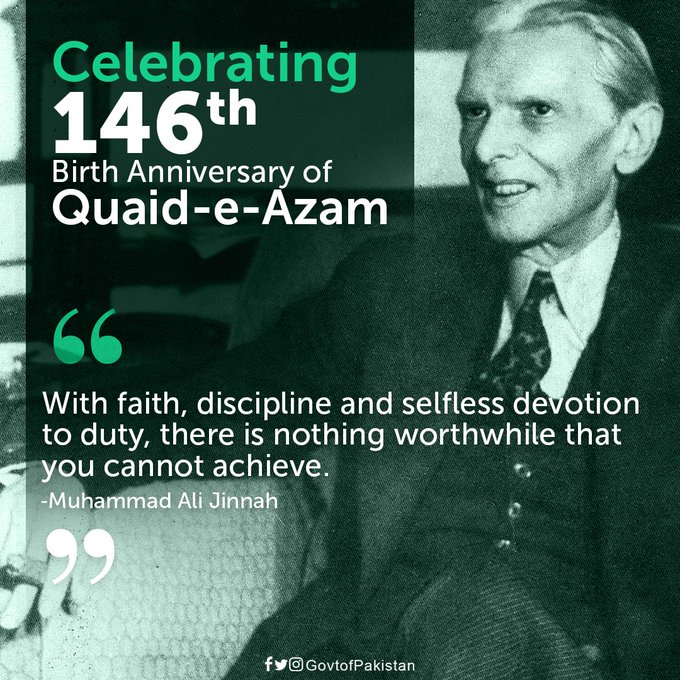 Nation celebrates Quaid-e-Azam Muhammad Ali Jinnah's birthday today