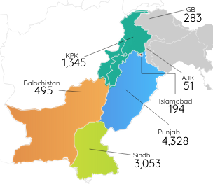 Coronavirus Map Pakistan
