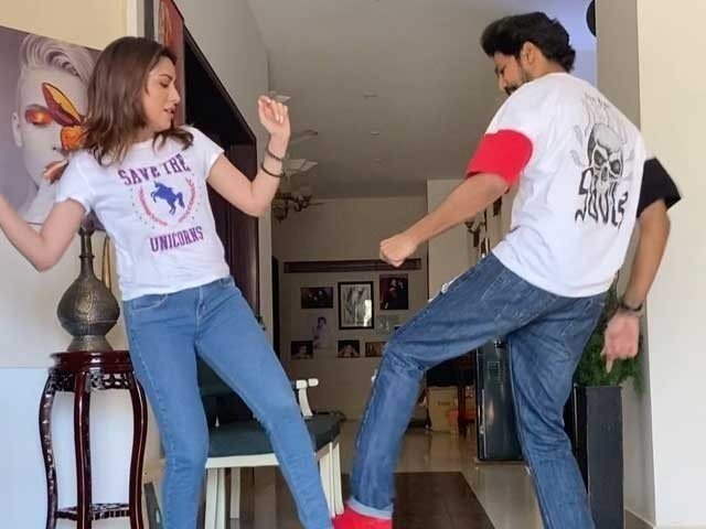Mehwish Hayat Dancing with Brother