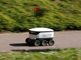 Shopping robots come into their own in the lock down English city shopping robots