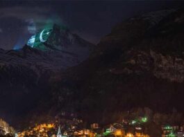 Coronavirus Fight: Pakistani Flag Shines on Switzerland’s Matterhorn Mountain Pakistani Flag