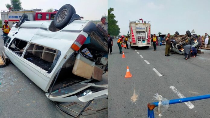 Four injured after being hit by van in Shahkot, Punjab