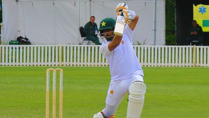 Pakistani cricketers take part in the intra-squad practice fixture