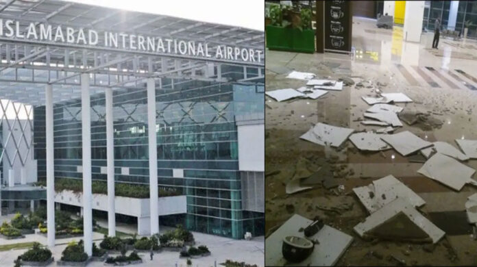The roof of Islamabad Airport collapsed again after heavy rains