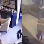 After the blast in Beirut, the father took his son in his arms and hide under a table After the blast in Beirut, the father took his son in his arms and hide under a table