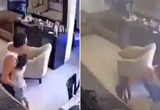 After the blast in Beirut, the father took his son in his arms and hide under a table After the blast in Beirut, the father took his son in his arms and hide under a table