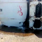 oil tanker went off on the national highway near Sakrand oil tanker went off on the national highway near Sakrand
