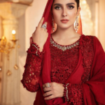 Ayeza Khan looks glamorous in a vibrant red dress. Ayeza Khan looks glamorous in a vibrant red dress.