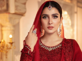 Ayeza Khan looks glamorous in a vibrant red dress. Ayeza Khan looks glamorous in a vibrant red dress.