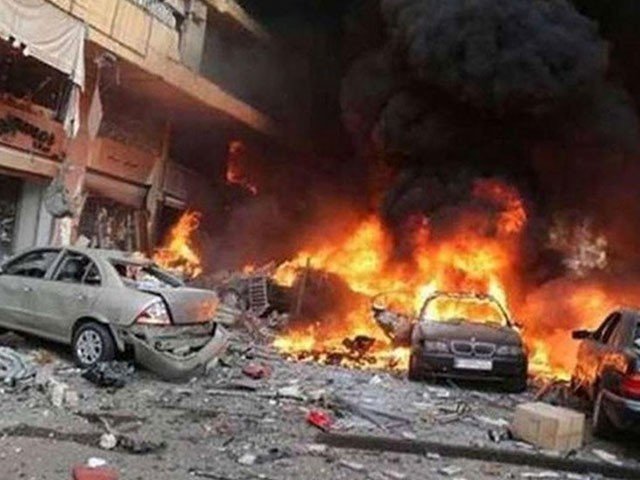A bomb blast outside a hospital in Iraq