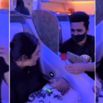 Falak Shabbir presented a beautiful rose to Sara Khan Falak Shabbir presented a beautiful rose to Sara Khan